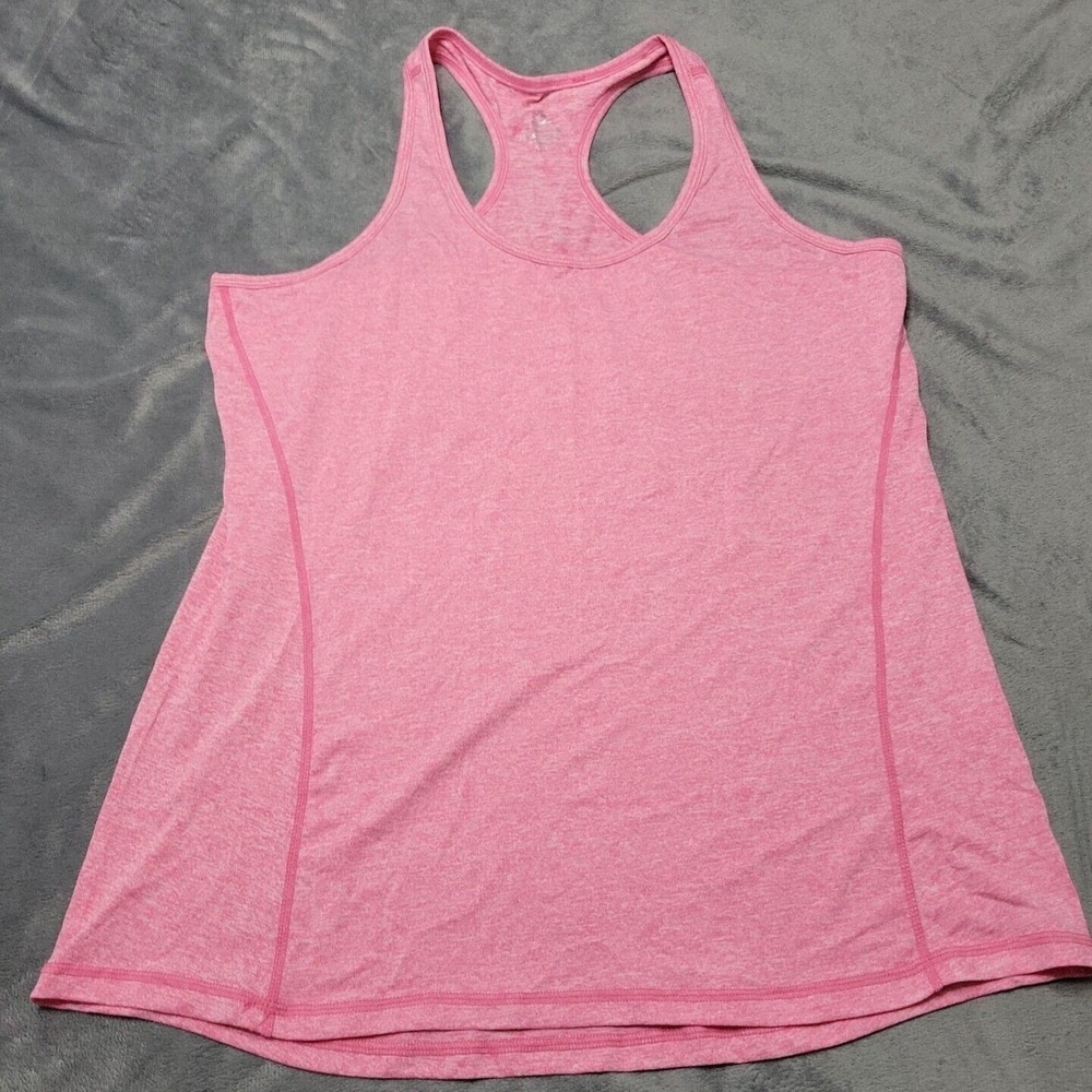 Icyzone Shirt Womens XXL Tank Top Heathered Pink Scoop Neck Stretch Razor Back